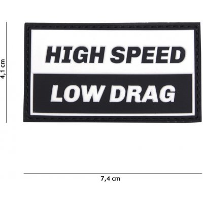 Gumová nášivka 101 Inc nápis Hight Speed Low Drag - černá