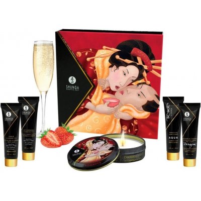 Shunga Sada Geisha pro masáž a milostné hry s vůni jahod/šampaňského – Zboží Mobilmania