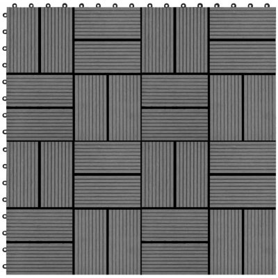 SHUMEE Terasové dlaždice z dřevoplastu 30 × 30 cm, 11 ks, 1 m2, šedé – Zboží Dáma