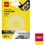 DELI Lepicí páska oboustranná 25,4 mm × 1,5 m transparentní – Sleviste.cz