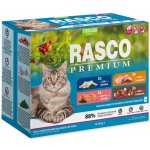 Rasco Premium Cat Pouch Sterilized 3 x salmon 3 x cod 3 x duck 3 x turkey 1020 g – Hledejceny.cz