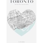 Plakát Mapa města Toronto srdce 40X50 cm