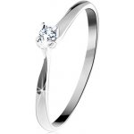 Šperky eshop zlatý prsten 585 třpytivý čirý diamant v čtyřcípém kotlíku bílé zlato BT153 – Zbozi.Blesk.cz