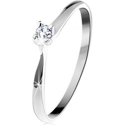 Šperky eshop zlatý prsten 585 třpytivý čirý diamant v čtyřcípém kotlíku bílé zlato BT153 – Zboží Mobilmania