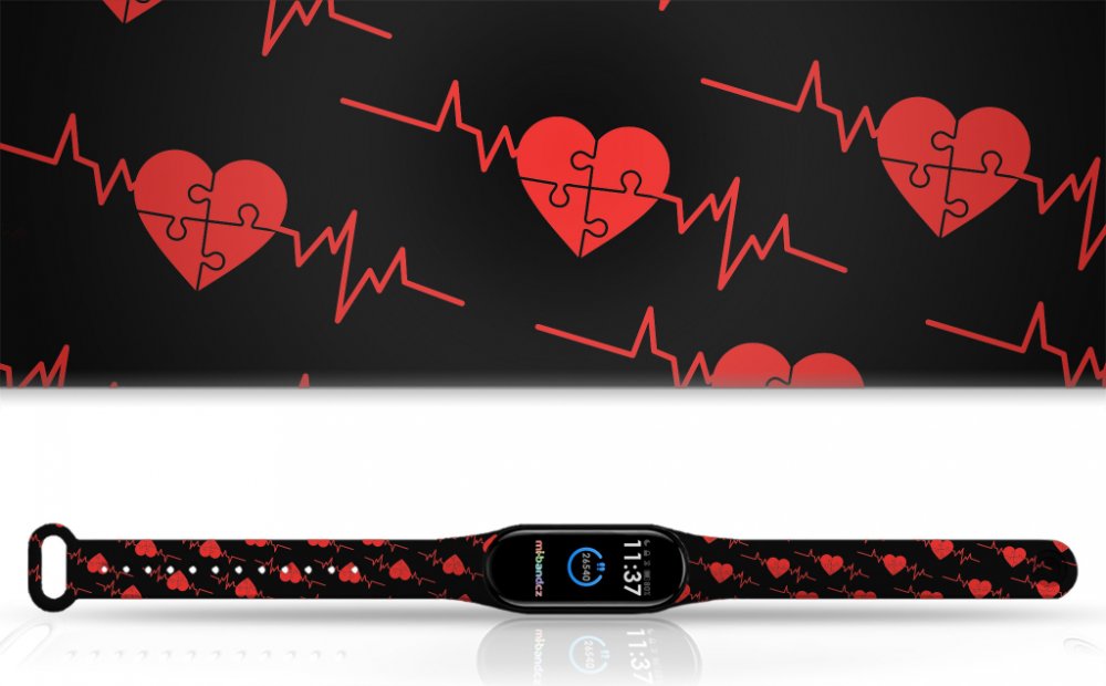 Mi-band.cz EKG puzzle náhradní náramek pro Xiaomi Mi Band 3/4/5/6 Barevná  varianta: Černá, Pro Přístroj: Xiaomi Xiaomi Mi Band 3/4 MIBANDCZX02902 |  Srovnanicen.cz