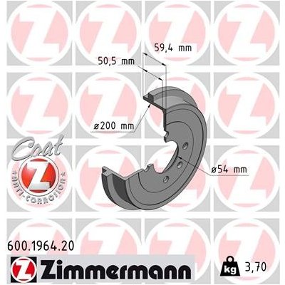 Brzdový buben ZIMMERMANN 600.1964.20 – Sleviste.cz