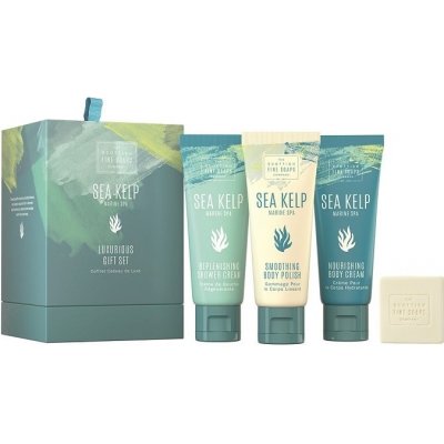 Scottish Fine Soaps Mořská řasa sprchový gel sprchový gel 75 ml + tělové máslo 75 ml + krém na ruce 75 ml + tuhé mýdlo 40 g dárková sada – Zboží Mobilmania