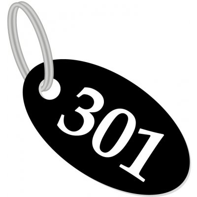 Zakázková výroba Označení klíčů - plastová klíčenka číslovaná - ideální pro  hotely - ovál Barva desky: ČERNÁ DESKA / BÍLÉ GRAVÍROVÁNÍ, Typ fontu: FONT  - MONOTYPE CORSIVA od 29 Kč - Heureka.cz