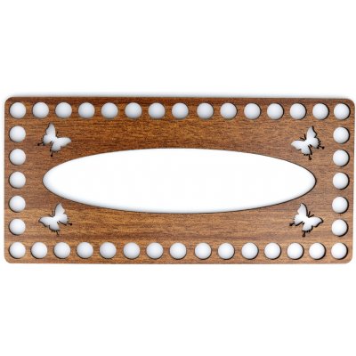 Pro Háčkování Obdélník na kapesníky s motýlky 21 x 10 cm ořech – Zboží Dáma