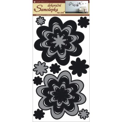 Anděl Přerov Samolepky na zeď květy šedočerné, 60x32 cm – Hledejceny.cz