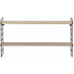 Bloomingville Nástěnná police North Shelf Nature černá barva přírodní barva dřevo kov – Zboží Mobilmania