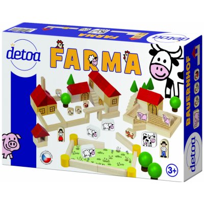 Detoa Dřevěná stavebnice Farma – Zboží Mobilmania