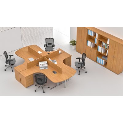 NABYTEK-DESIGNOVY.CZ - ZEP 4.12P 11 Sestava kancelářského nábytku Komfort 4.12 buk – Zboží Dáma