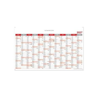 Nástěnný Plánovací mapa CZ s očky na zavěšení 100 x 63 cm červená 2027 – Zboží Mobilmania
