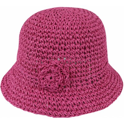 Biju dámský slaměný klobouk JJ-351 s kytičkou 9001630-3 růžová