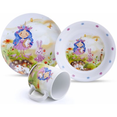 Matell Dětská jídelní souprava PRINCESS porcelán 3 dílná – Zboží Dáma