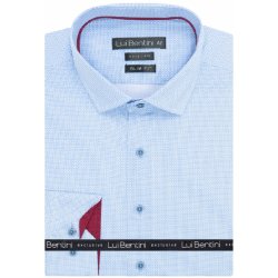 AMJ kolekce Lui Bentini košile dlouhý rukáv slim fit LDS227 modrá s červenými detaily
