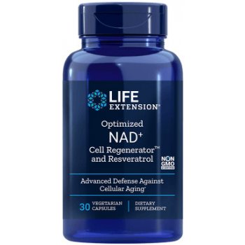 Life Extension Optimized NAD+ Cell Regenerator and Resveratrol Nikotinamid a Resveratrol 30 rostlinných kapslí