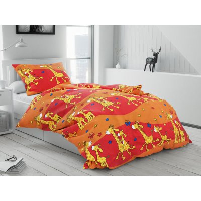 Textilomanie bavlna povlečení Žirafa oranžová 70x90 140x200 135 g/m2 – Zboží Mobilmania
