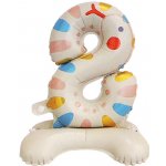 Prima-obchod Narozeninové nafukovací číslice stojící zvířátka, barva 8 ecru had