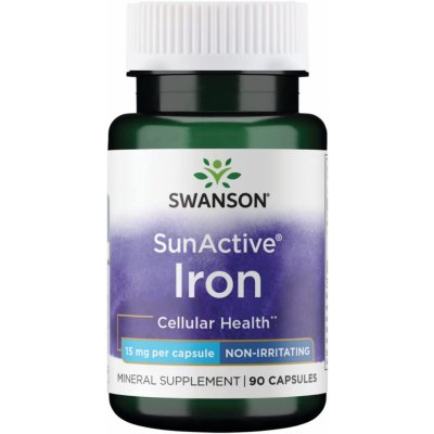 Swanson Iron SunActive Železo 15 mg 90 kapslí – Hledejceny.cz