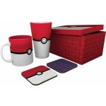 CurePink Dárkový set Pokémon Pokéball sklenice hrnek 300 ml 2 tácky 10 x 10 cm GFB0085 500 ml – Hledejceny.cz
