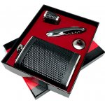 Placatka s v černé kožence s 3D vzorem dárkový set – Zboží Dáma