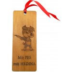 Dřevěná záložka mix motivů Varianta: Pes hrdina – Hledejceny.cz