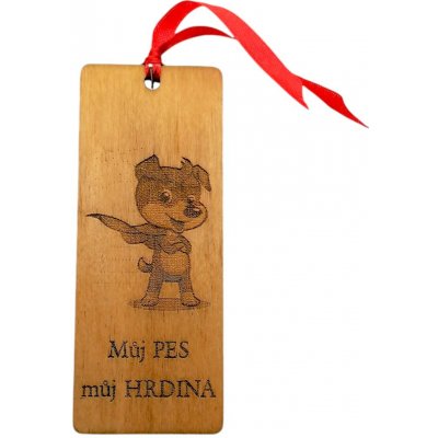 Dřevěná záložka mix motivů Varianta: Pes hrdina – Hledejceny.cz