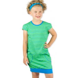 Pleas dívčí šaty proužky noční košile sv. zelená