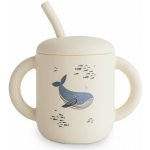 Mushie Silicone Training Cup Whales hrnek s brčkem 270 ml – Zboží Mobilmania