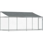 vidaXL Klec pro psy se střechou a dvířky šedá 400 x 200 x 200 cm – HobbyKompas.cz