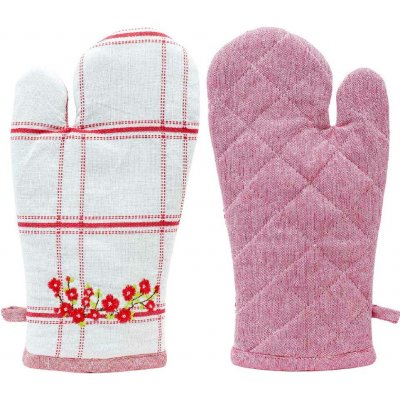 ARÔME HOME Chňapka s magnetem Červené káro výšivka Máky 18 x 32 cm – Zboží Dáma