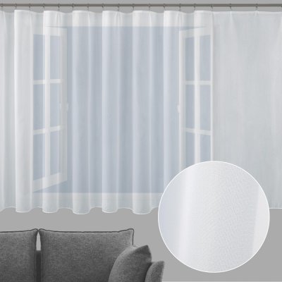 Bílá hladká perleťově lesklá záclona/organza s olůvkem ZAC-032 výška 160 cm Šití na míru – Hledejceny.cz