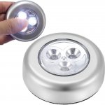 Samolepící lampička 3 LED Stříbrná – Zboží Dáma
