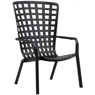 NARDI Folio Antracitově šedé plastové zahradní křeslo – Zboží Dáma