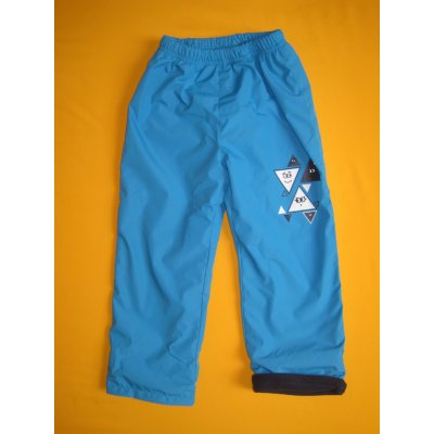 Arex zateplené šusťákové kalhoty s potiskem hladký šusťák tyrkysově modrá