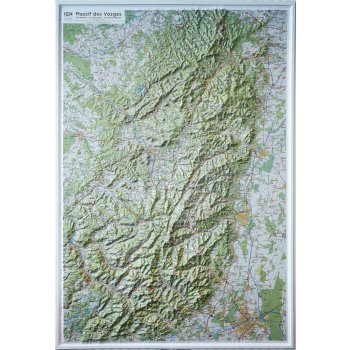 IGN Massif des Vosges - plastická mapa 80 x 113 cm