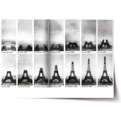 Sablio Plakát Eiffelova věž stavba - 120x80 cm – Zboží Mobilmania