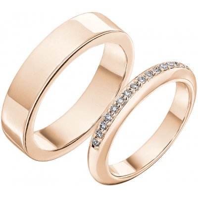 Tiami Snubní prsteny s diamanty Concordia Růžové zlato na míru RCSP2305