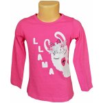 Dívčí tričko VENERE LAMA dlouhý rukáv růžové – Zboží Dáma