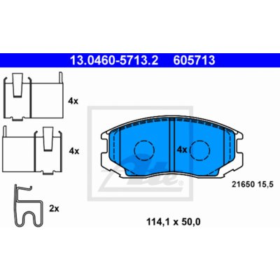 Sada brzdových destiček, vždy 4 kusy v sadě ATE 13.0460-5713.2 (13046057132) – Sleviste.cz