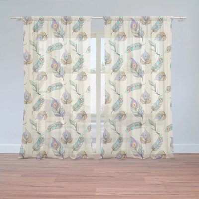 Sablio Záclony Paví peříčka: 2ks 150x250cm – Hledejceny.cz