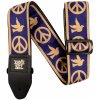 Ernie Ball Jacquard Strap Navy Blue and Beige Peace Love Dove