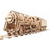 3D puzzle Ugears 3D mechanické puzzle Parní lokomotiva s vagónem 443 ks