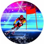 Emblém barevný EM494 lyže sjezd – Sleviste.cz