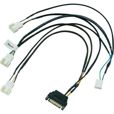AKASA kabel FLEXA FP3S pro připojení 3 PWM ventilátorů / 4pin(F) a SATA na 3x 4 pin PWM / AK-CBFA06-30 / 30cm – Zbozi.Blesk.cz