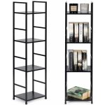 MODERNHOME - Moderní dřevěná knihovna, kovový rám LOFT 4 police – Zboží Dáma