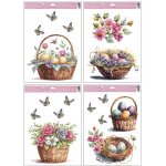 Anděl Přerov Okenní fólie malované velikonoční košíky s glitry 30 x 42 cm – Zbozi.Blesk.cz