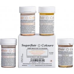 Sugarflair Sada metalických barev 4 x 20 g